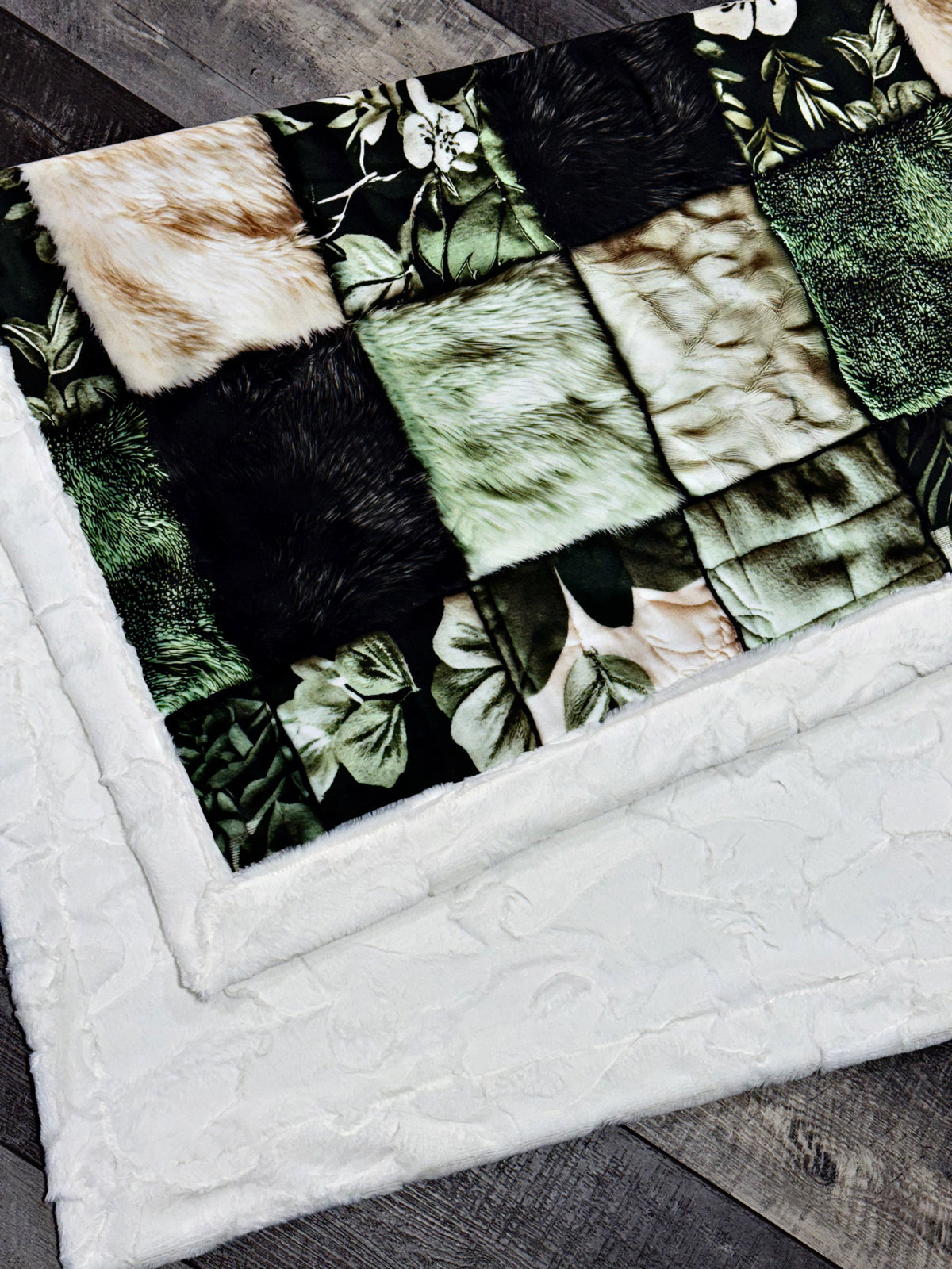 Sage + Ivory Faux Texture Quilt Crib Size