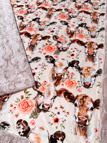 Gorgeous Floral Cows XL Adult Size