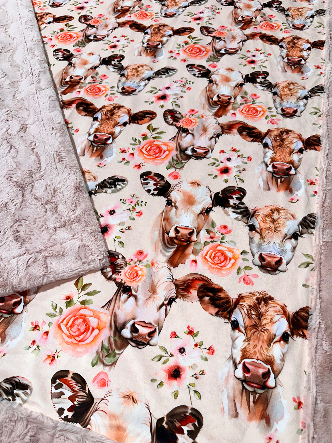 Gorgeous Floral Cows XL Adult Size