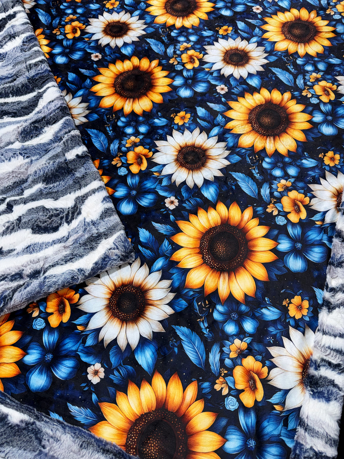 Navy + Sunflowers XL Crib Size