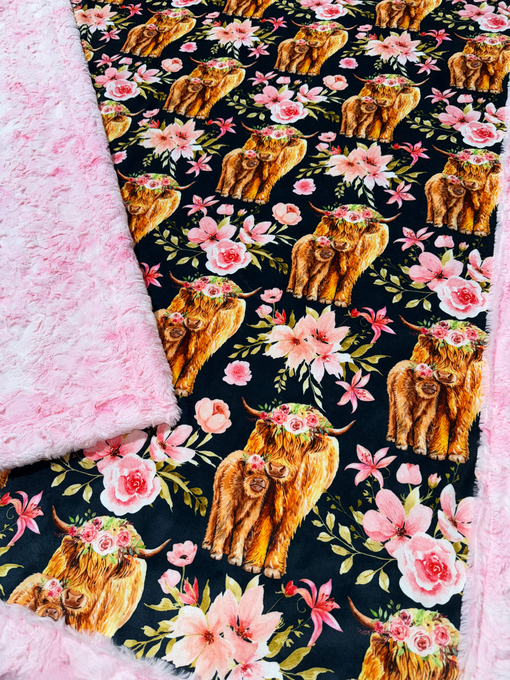 Pretty In Pink Highland Cows XL Adult Size