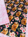 Pretty In Pink Highland Cows XL Adult Size