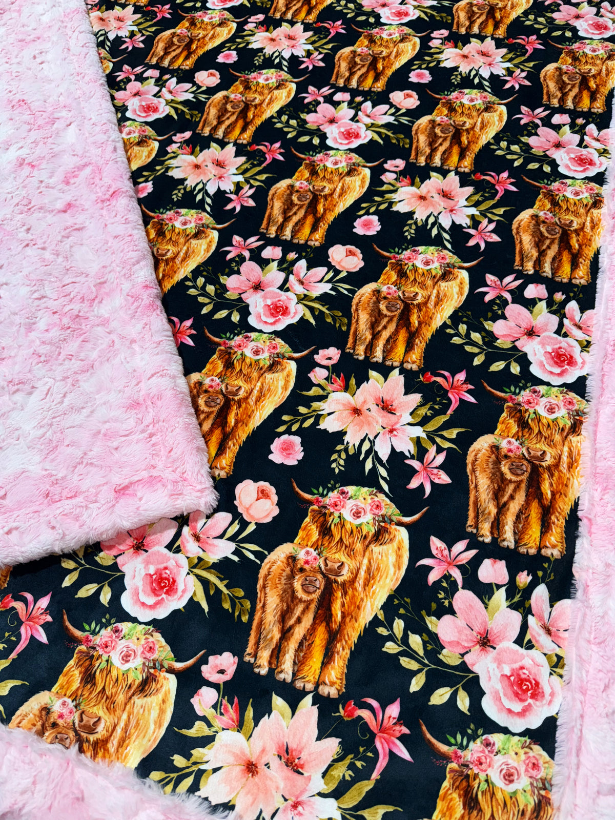 Pretty In Pink Highland Cows XL Adult Size