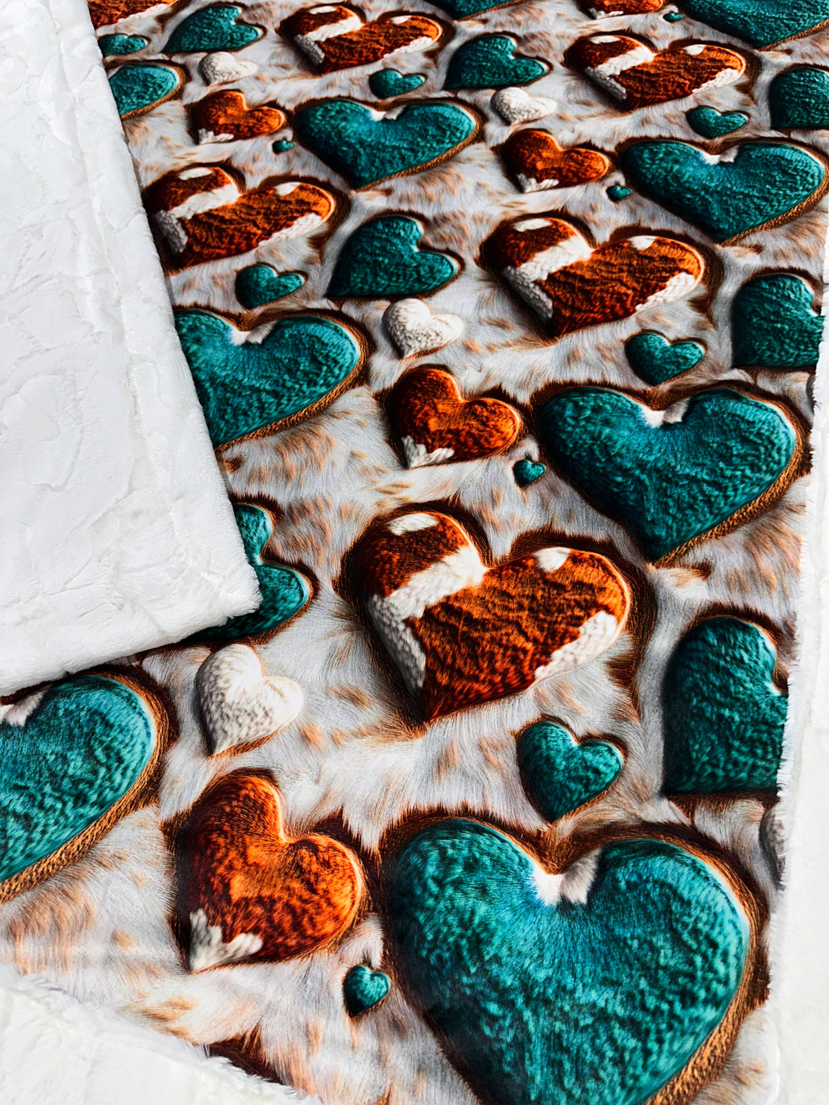 Cow Hide Hearts XL Adult Size