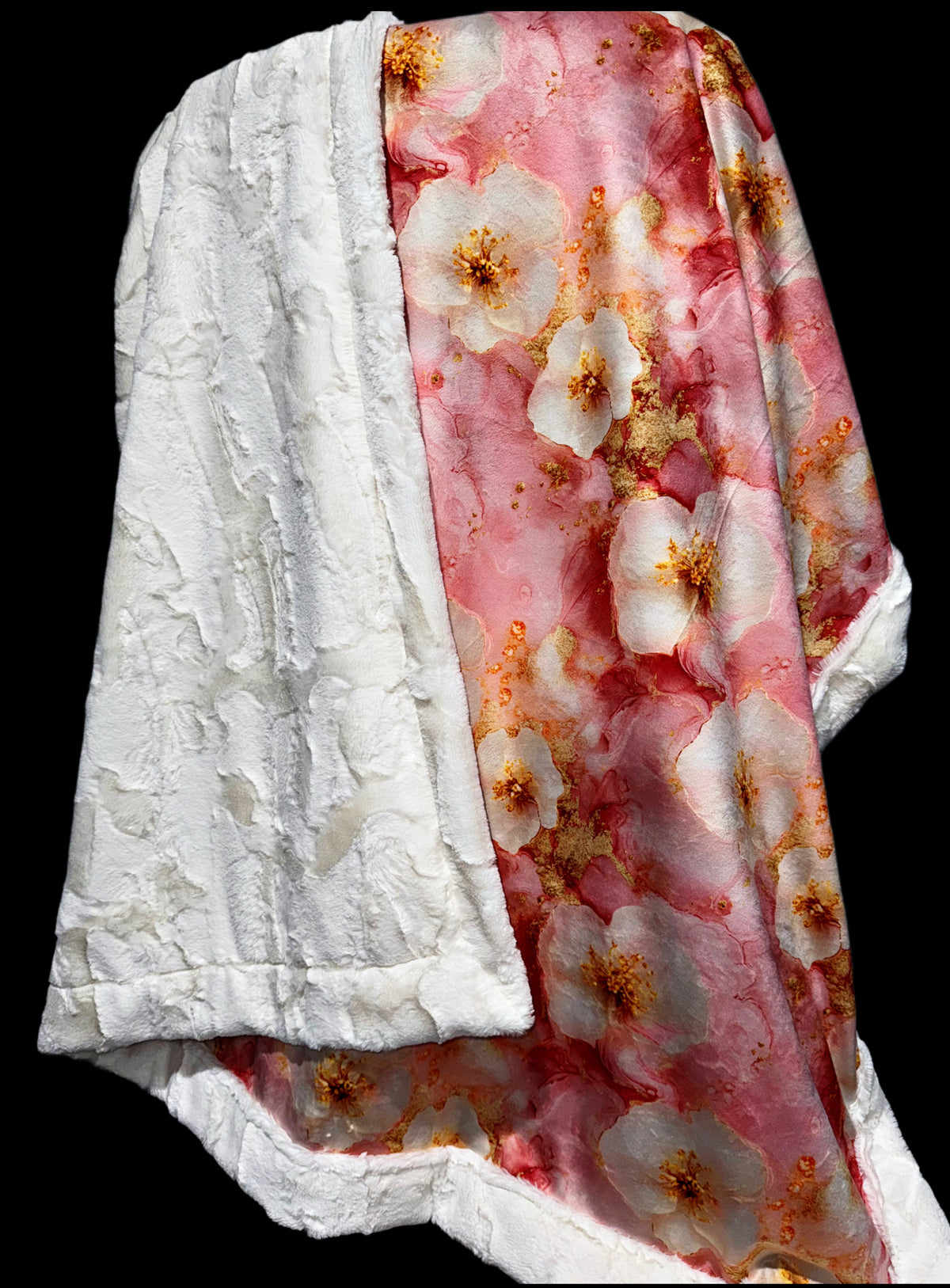 Pretty Pink + Crème Marble Florals XL Adult Size