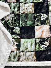Load image into Gallery viewer, Cream + Sage Faux Quilt XL Adult Size