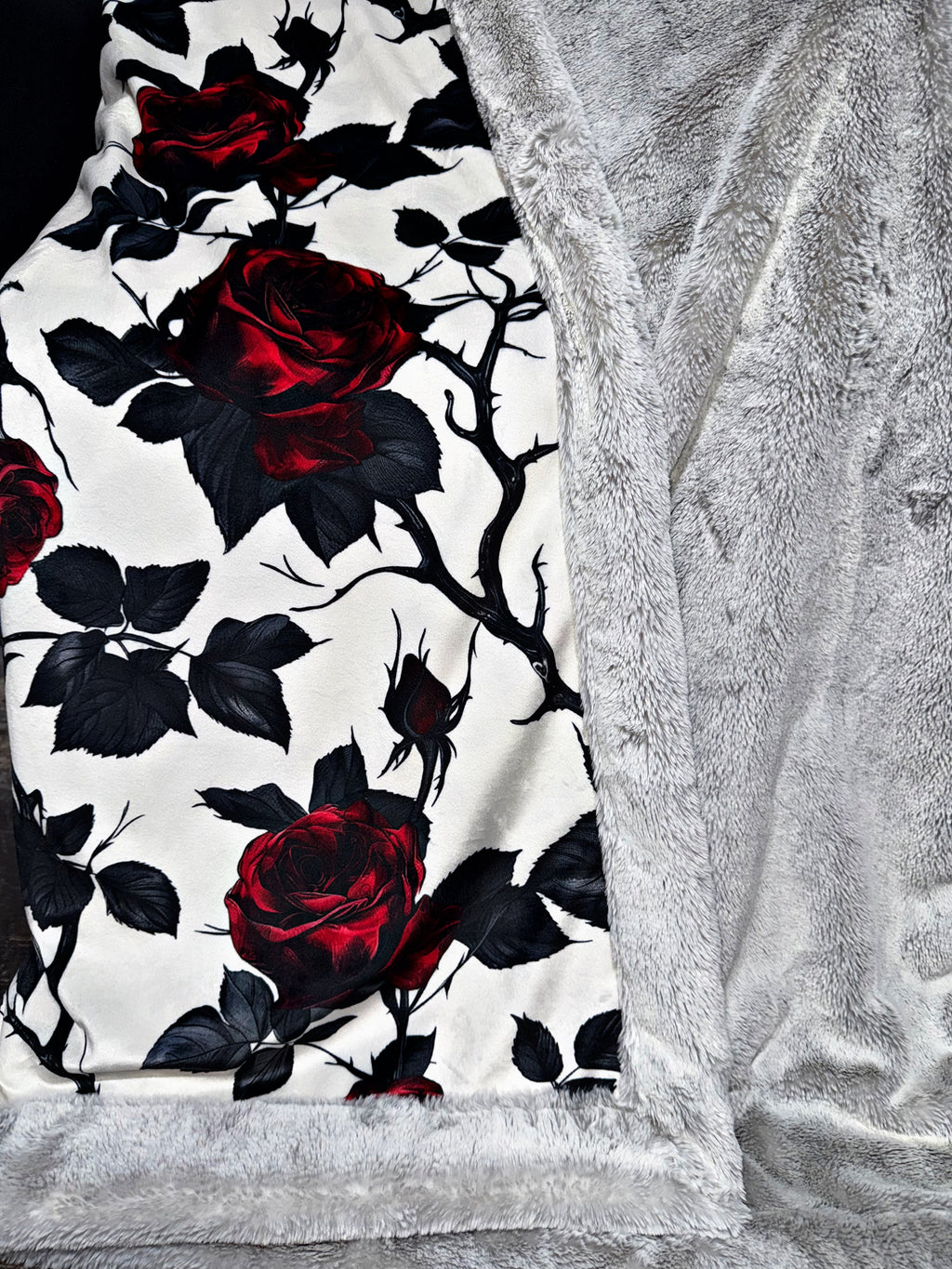 Extra Luxe Snow Bunny Dove + Goth Roses XL Adult Size