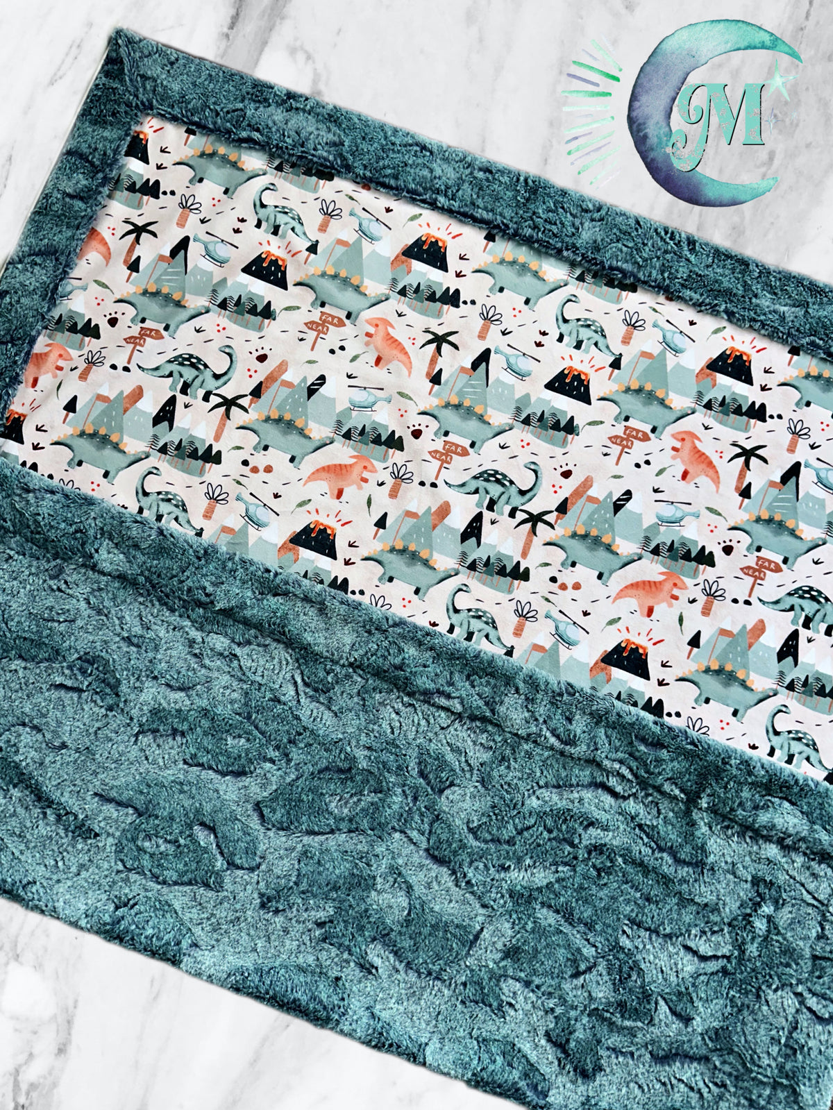 Blue Clay Dinos XL Crib Size