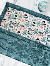 Load image into Gallery viewer, Blue Clay Dinos XL Crib Size