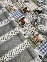 Load image into Gallery viewer, Extra Luxe Alaskan Bunny Ivy + Country Horses Faux Quilt XL Adult Size