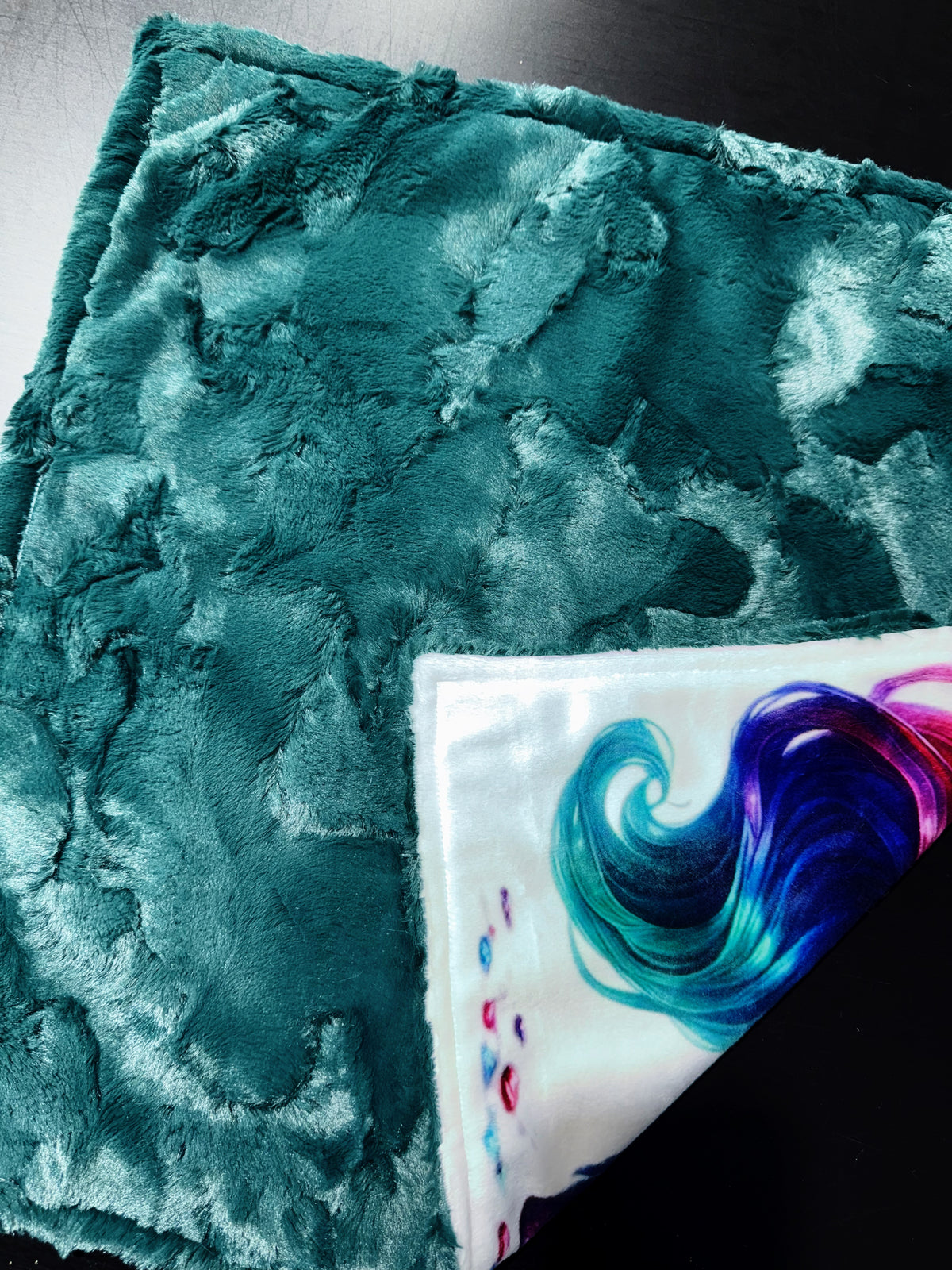 Teal Unicorn Lovey Size