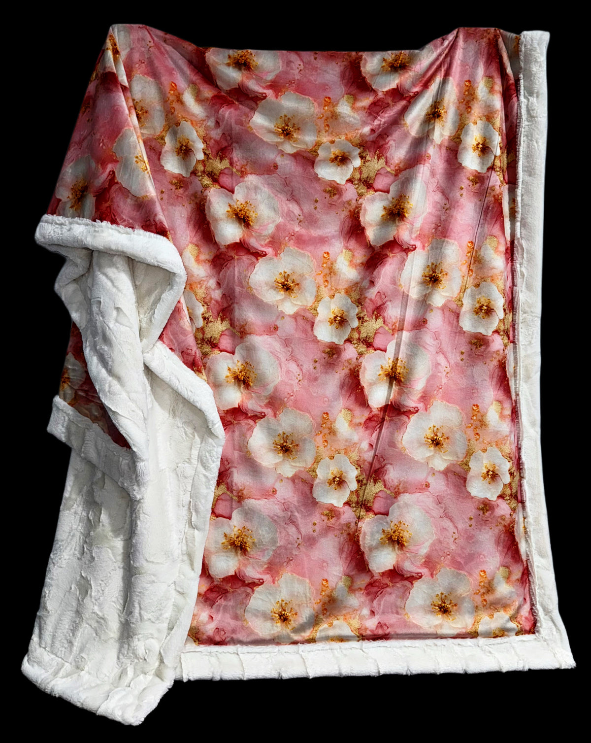 Pretty Pink + Crème Marble Florals XL Adult Size