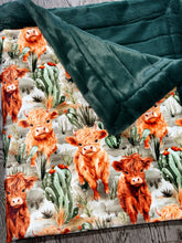 Load image into Gallery viewer, Cactus Highland Cows XL Crib Size