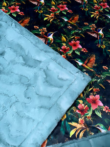 Pretty Floral Hummingbirds XL Adult Size