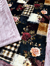 Load image into Gallery viewer, Navy Rose Faux Quilt XL Adult Size