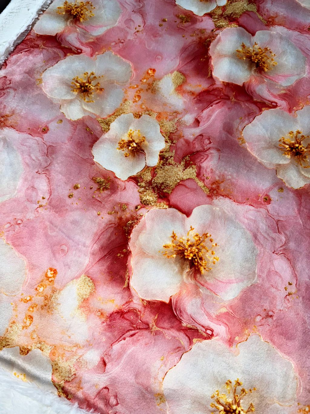 Pretty Pink + Crème Marble Florals XL Adult Size
