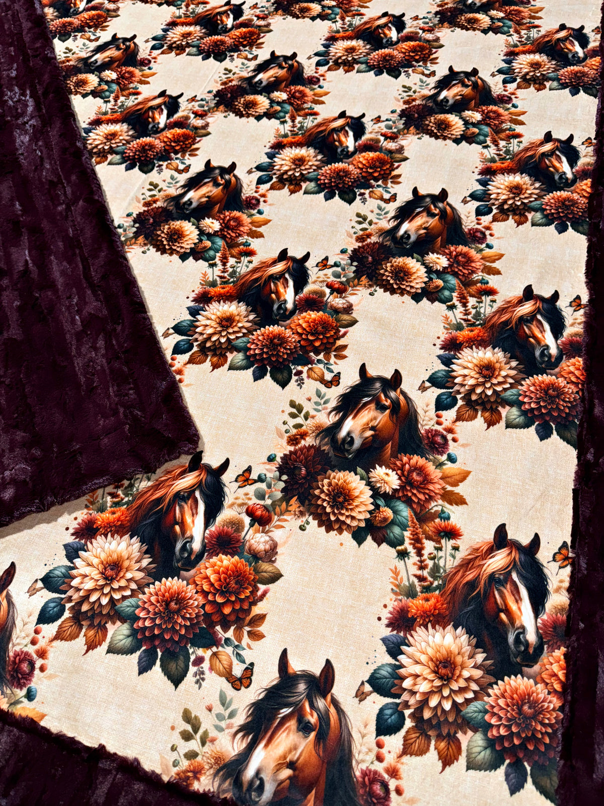 Floral Horses XL Adult Size