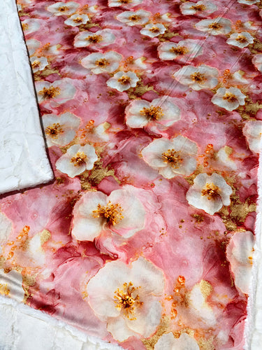 Pretty Pink + Crème Marble Florals XL Adult Size