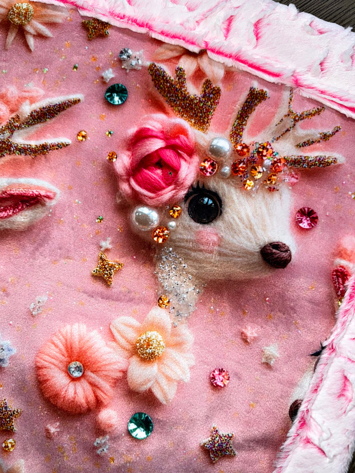 Floral Deer Lovey Size
