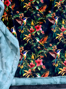 Pretty Floral Hummingbirds XL Adult Size