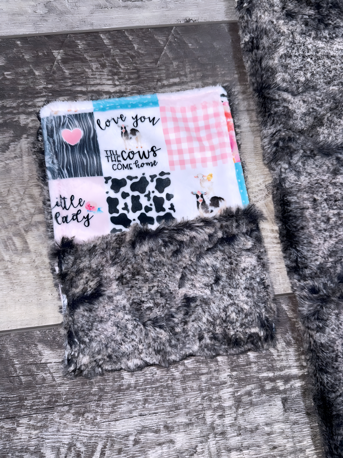 Farm Girl Lovey Size + Burp Cloth