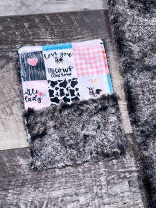Farm Girl Lovey Size + Burp Cloth