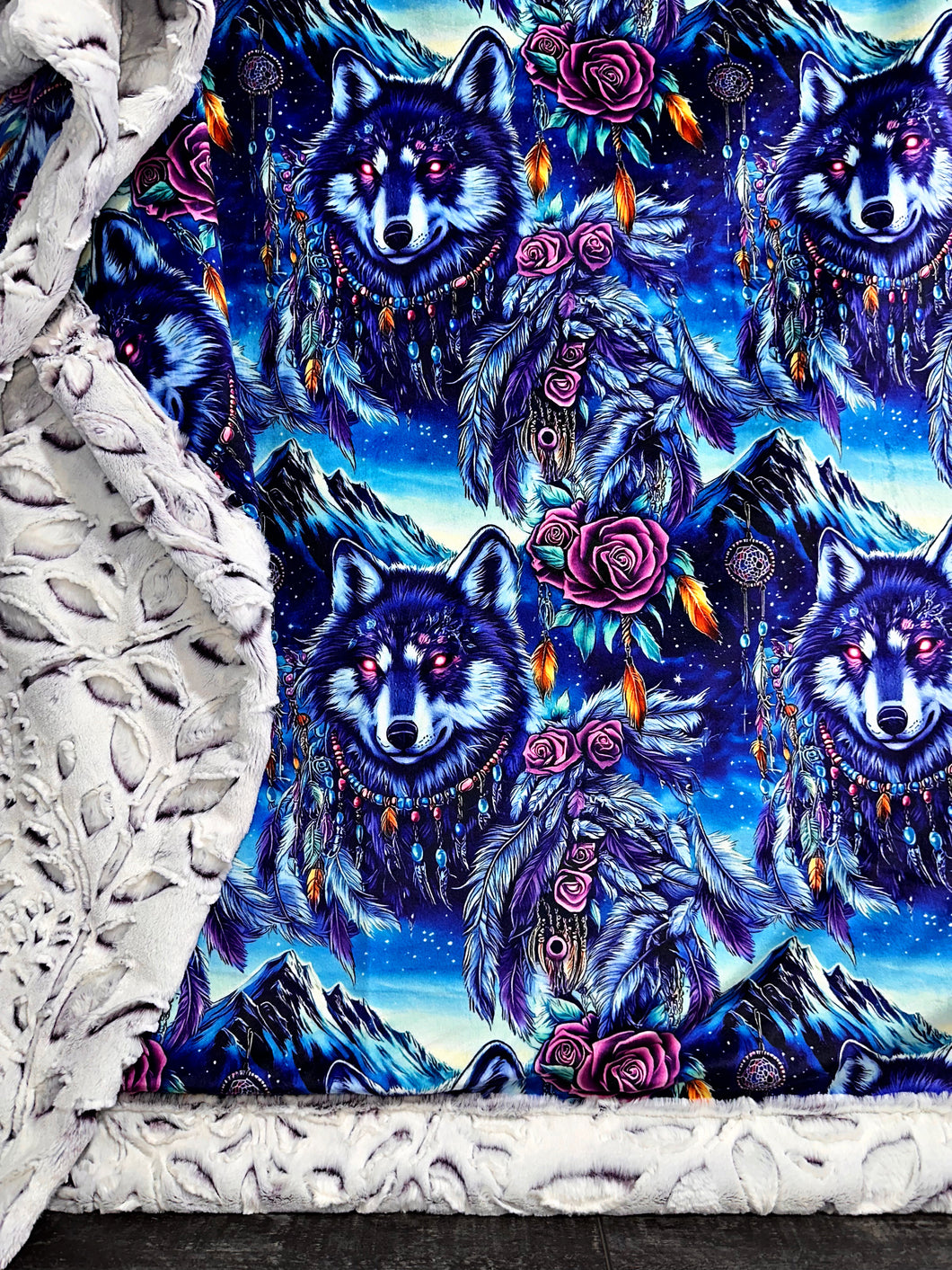 Floral Tribal Wolves XL Adult Size