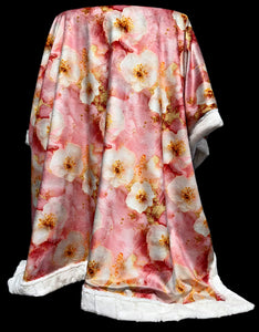 Pretty Pink + Crème Marble Florals XL Adult Size