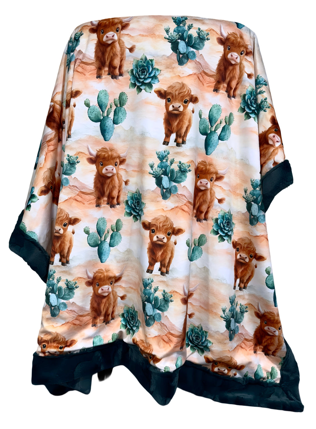 Cactus Cow Throw Size