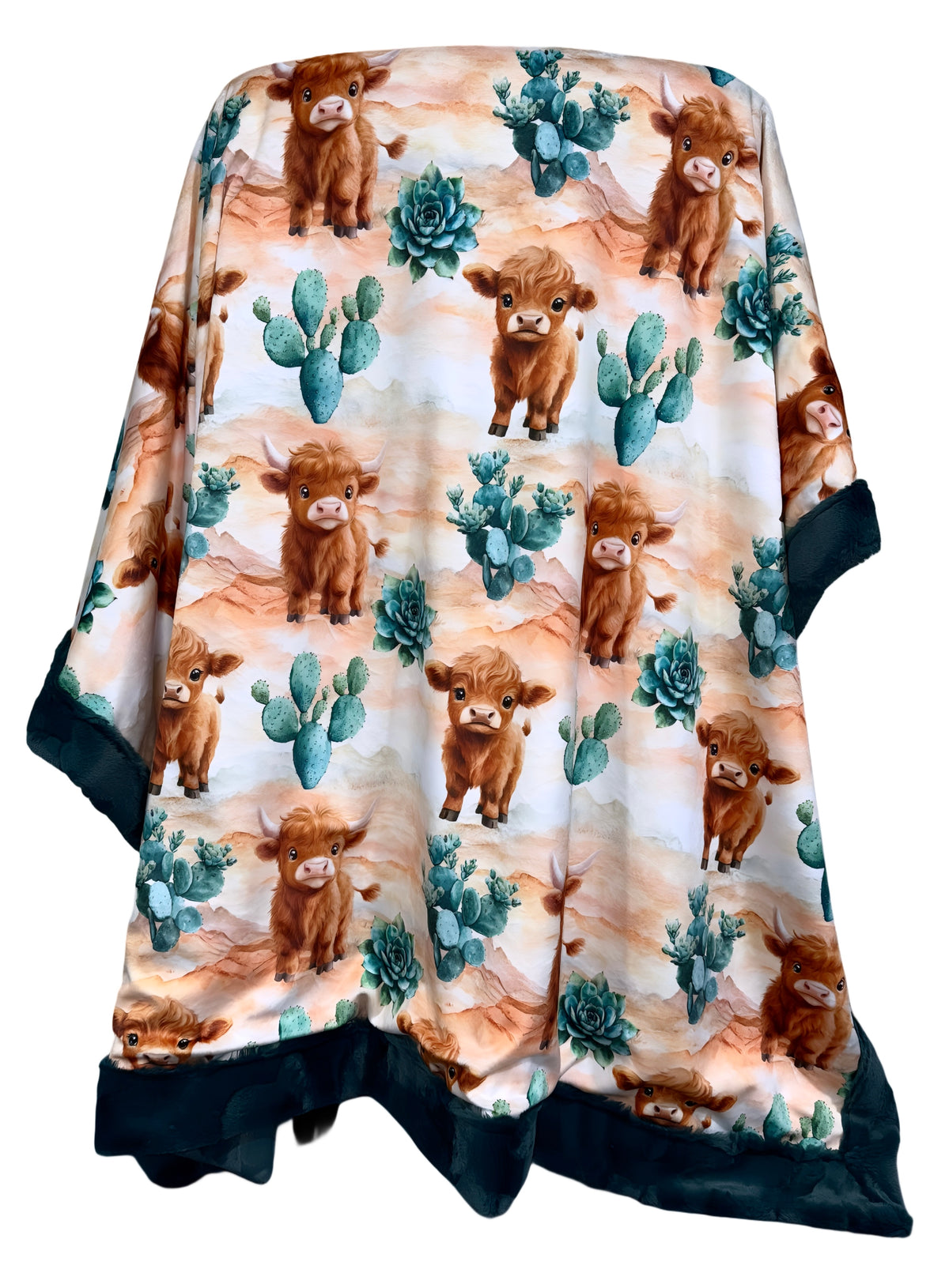 Cactus Cow Throw Size