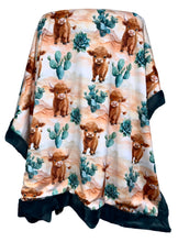Load image into Gallery viewer, Cactus Cow Throw Size
