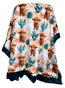 Cactus Cow Throw Size