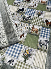Load image into Gallery viewer, Extra Luxe Alaskan Bunny Ivy + Country Horses Faux Quilt XL Adult Size