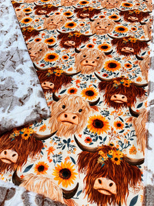 Floral Highland Cow Adult Size