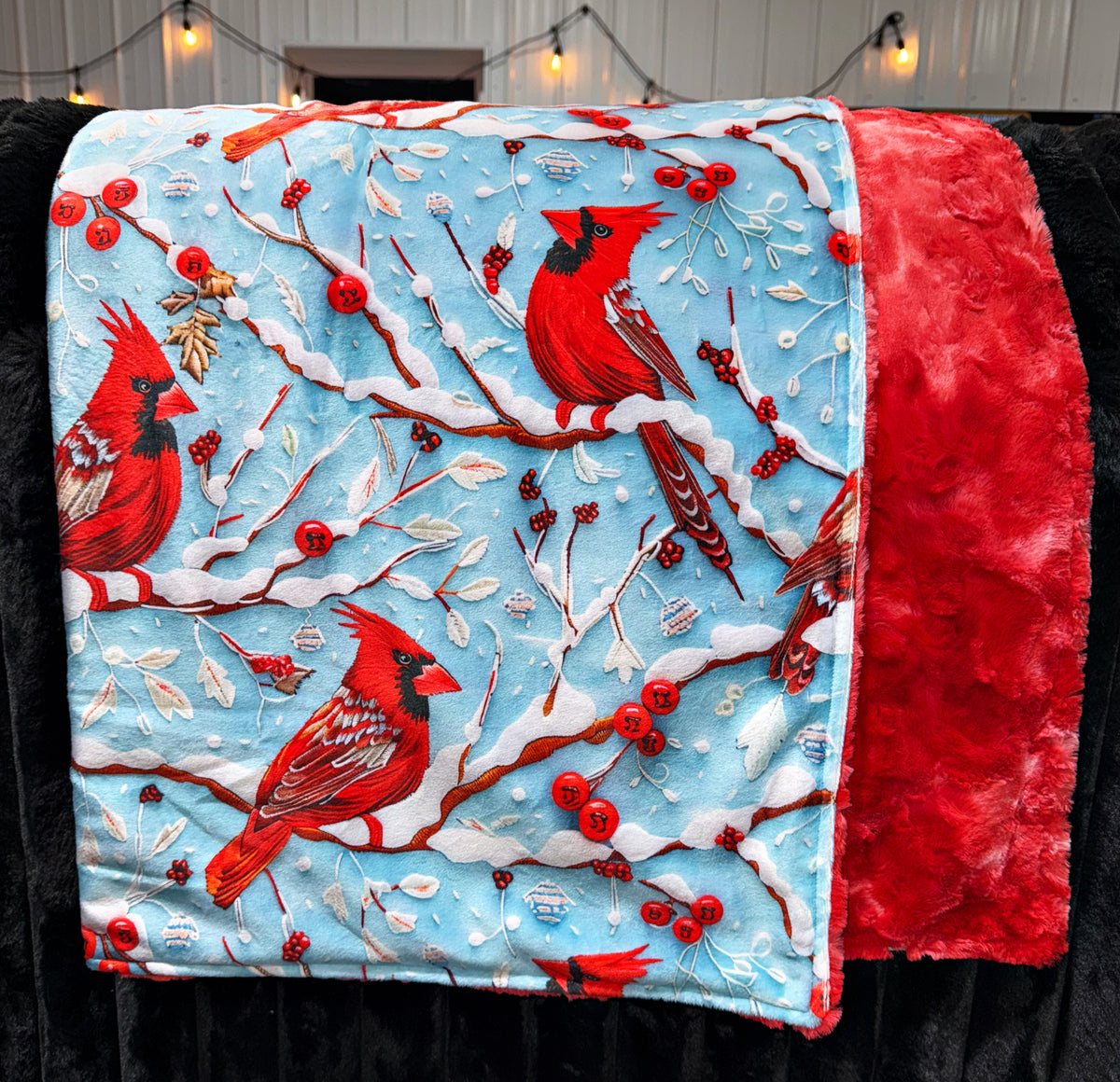 Winter Cardinals XL Crib Size