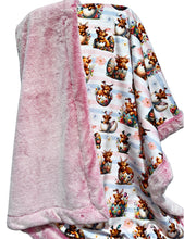 Load image into Gallery viewer, Extra Luxe Pink Lemonade + Highland Cows Throw Size
