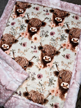 Load image into Gallery viewer, Floral Highland Cows Lovey Size