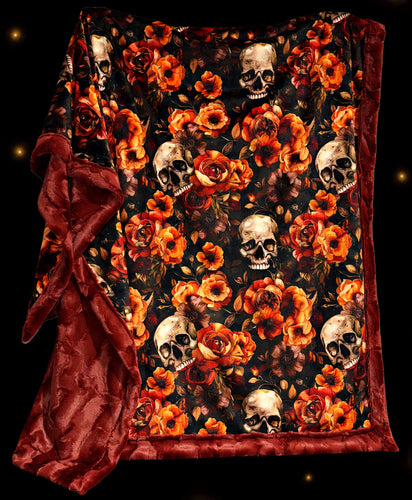 Floral Fall Skulls XL Adult Size