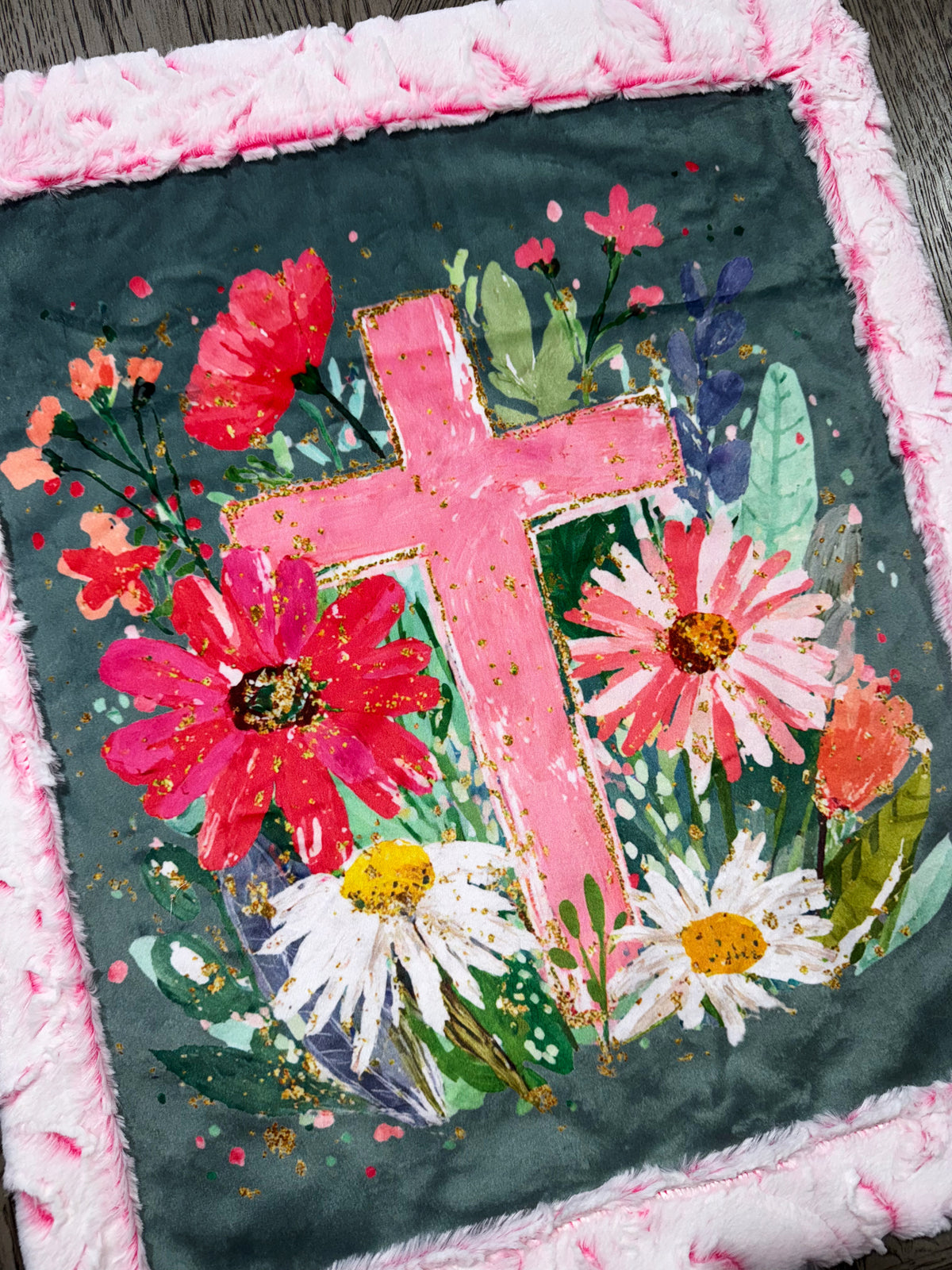 Floral Cross Lovey Size
