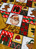 Merry Christmas Faux Quilt XL Adult Size