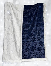 Load image into Gallery viewer, Navy Embossed Snowflakes XXL Adult Size