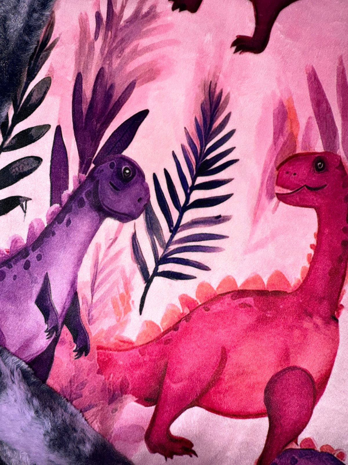 Hot Purple Pink Dinos Lovey Size