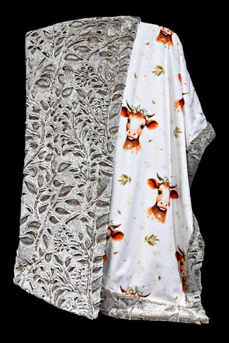 Floral Pretty Cows XL Adult Size