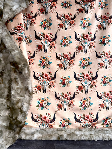 Boho Floral Skull XL Adult Size