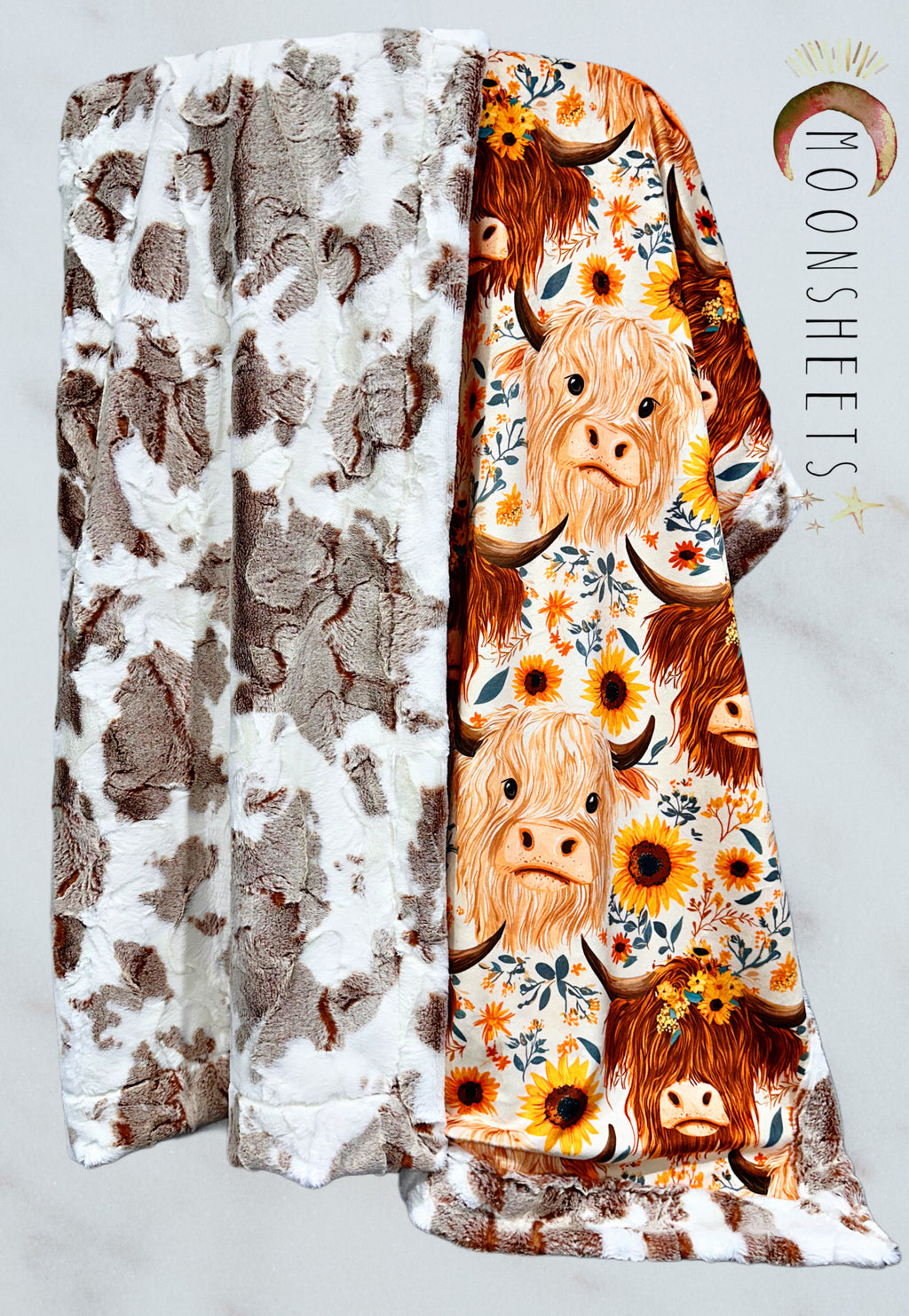 Floral Highland Cows XL Adult Size