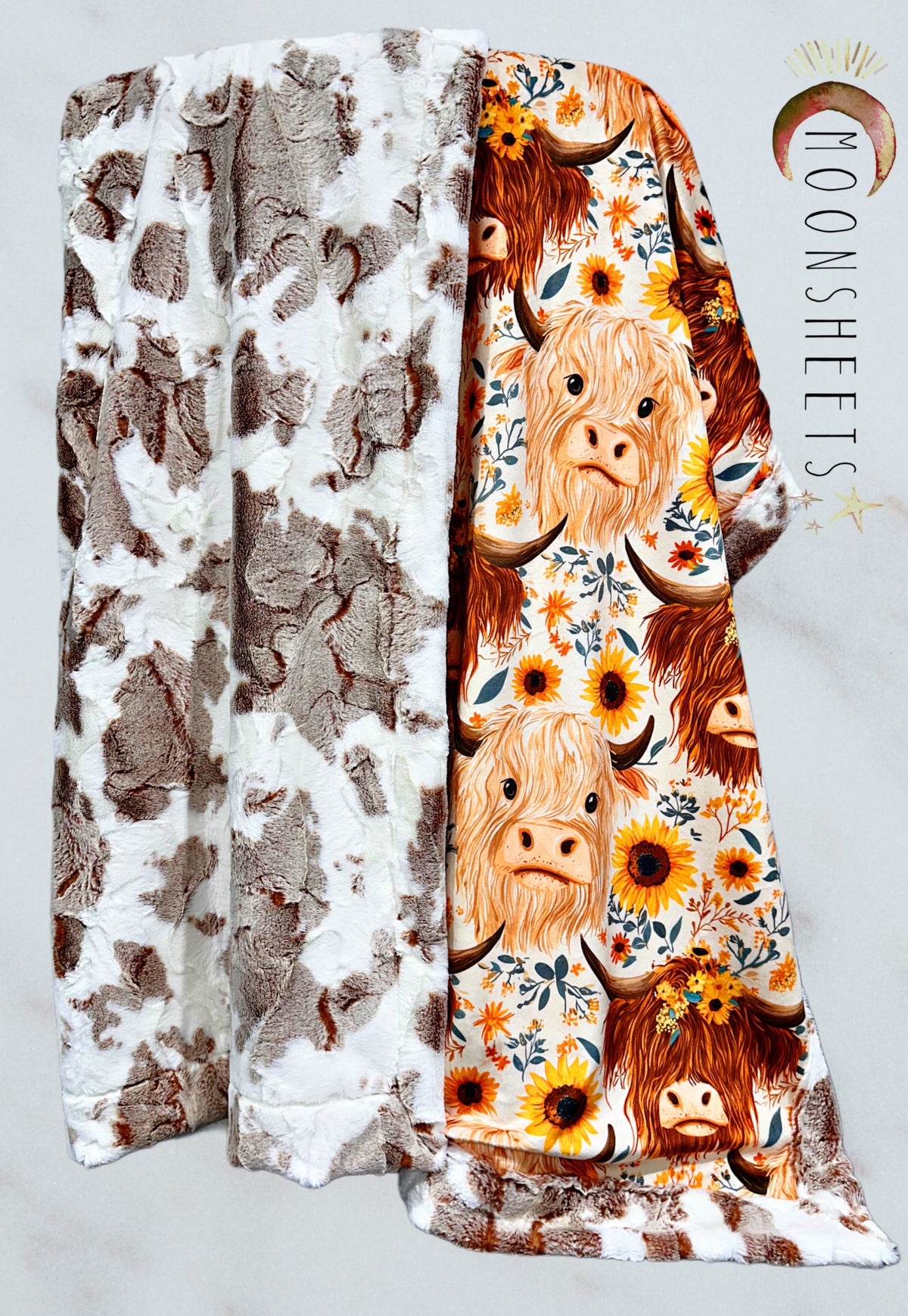 Floral Highland Cows XL Adult Size