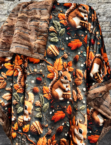 Autumn Squirrels XL Adult Size