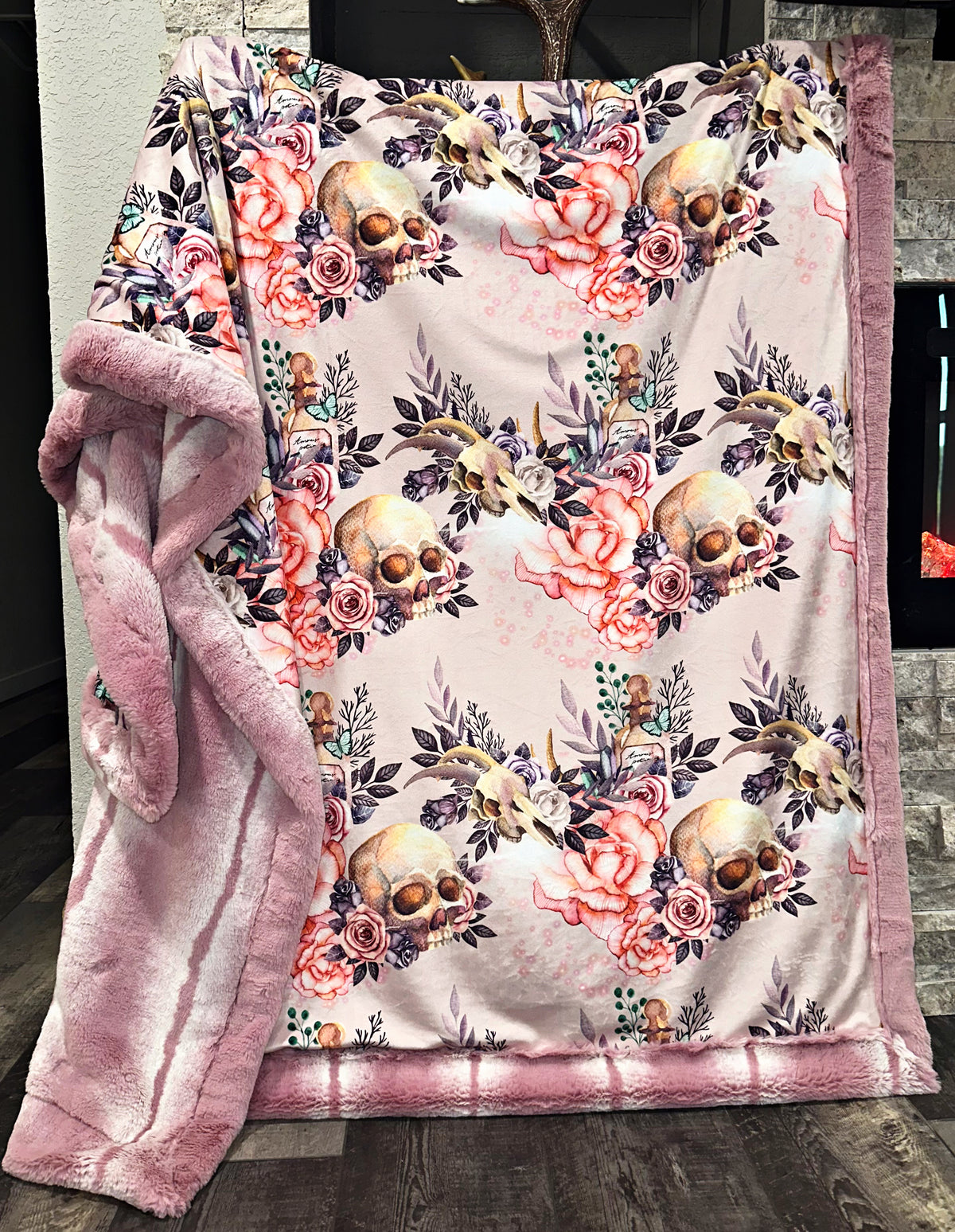Extra Luxe Floral Skulls XL Adult Size