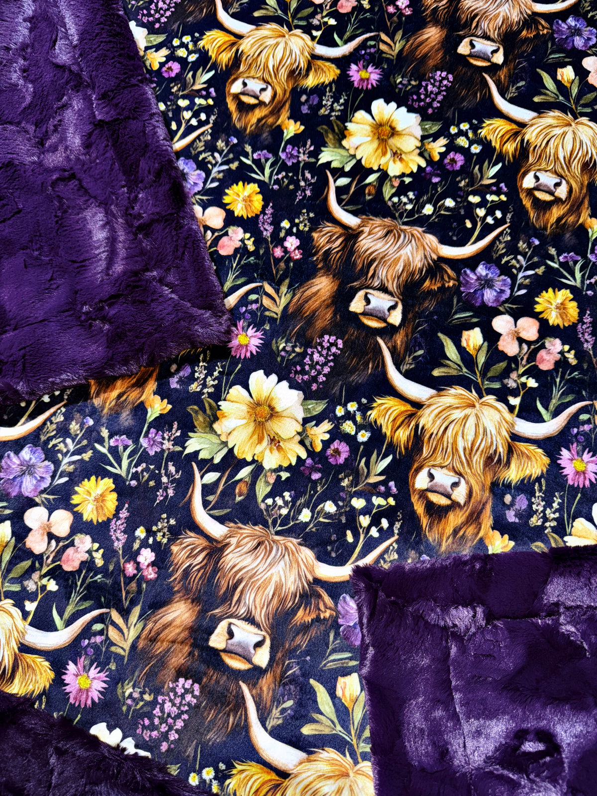 Violet Highland Cows XL Adult Size