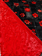 Load image into Gallery viewer, Black Denim Red Florals XL Adult Size